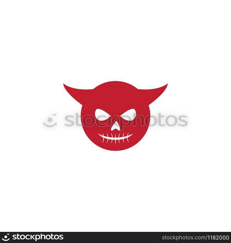 Devil face character logo ilustration vector template