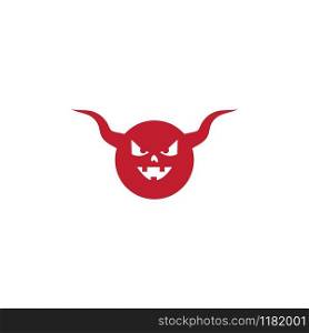 Devil face character logo ilustration vector template