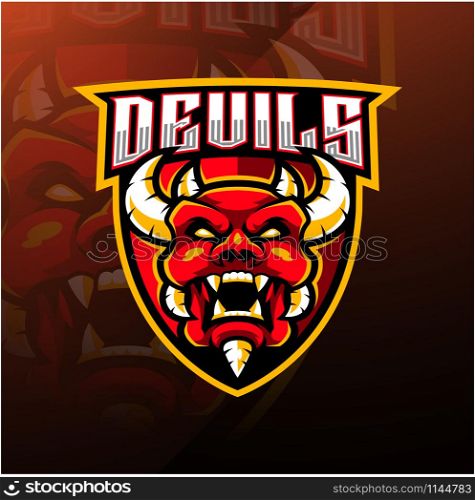 Devil head esport mascot logo design