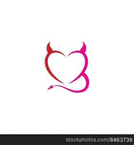 Devil heart icon logo design illustration template