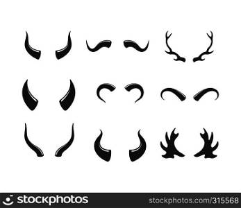 devil horn,animal horn logo icon vector template