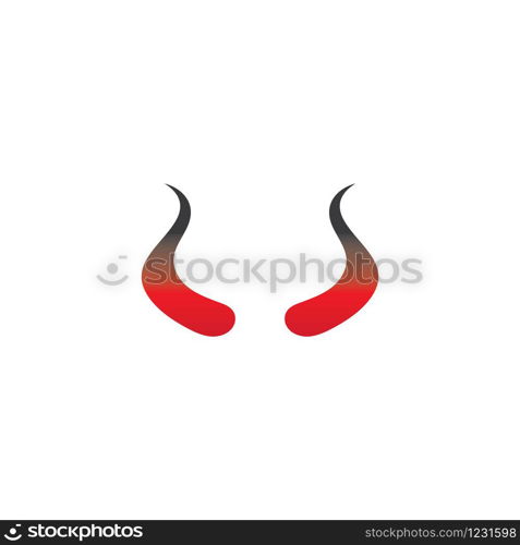 Devil horn Vector icon design illustration Template