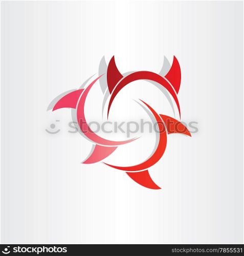 devil horns abstract symbol icon design element
