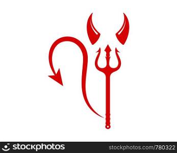 devil horns logo icon vector illustration design template