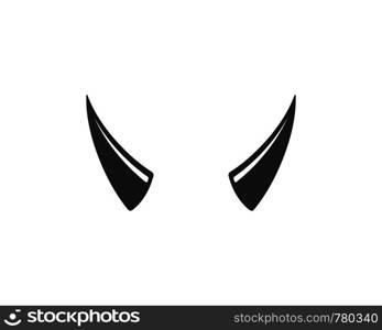 devil horns logo icon vector illustration design template