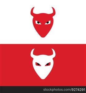 devil logo icon vector illustration template design