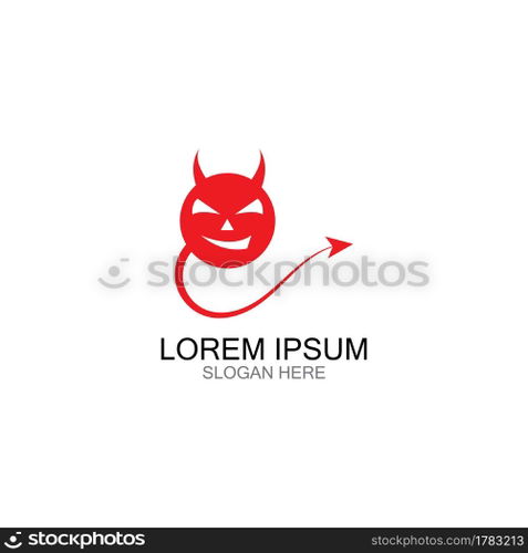 Devil logo vector icon template