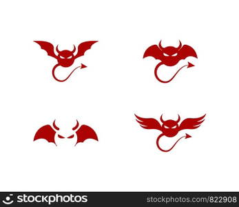 Devil logo vector icon template