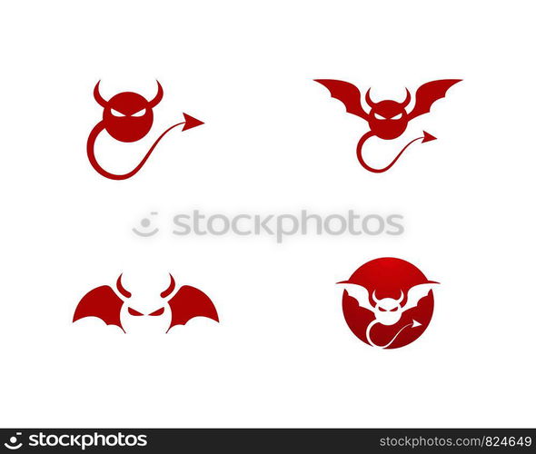 Devil logo vector icon template