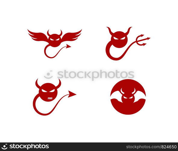 Devil logo vector icon template