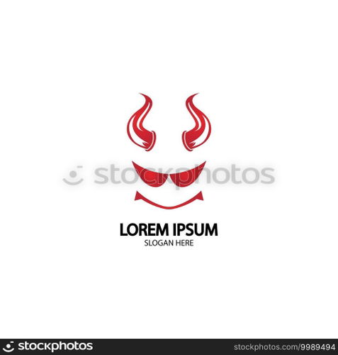Devil logo vector icon template