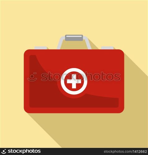 Diabetes first aid kit icon. Flat illustration of diabetes first aid kit vector icon for web design. Diabetes first aid kit icon, flat style