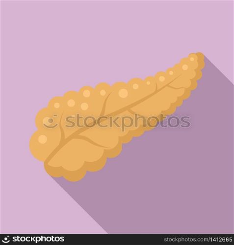 Diabetes pancreas ill icon. Flat illustration of diabetes pancreas ill vector icon for web design. Diabetes pancreas ill icon, flat style