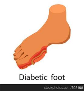 Diabetic foot icon. Isometric illustration of diabetic foot vector icon for web. Diabetic foot icon, isometric style