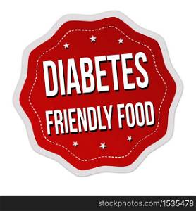 Diabets friendly food label or sticker on white background, vector illustration