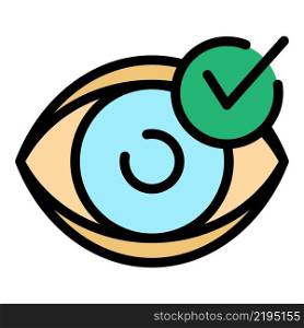 Diagnosis eyesight icon. Outline diagnosis eyesight vector icon color flat isolated. Diagnosis eyesight icon color outline vector