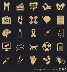 Diagnosis of body icons set. Simple set of 25 diagnosis of body vector icons for web for any design. Diagnosis of body icons set, simple style