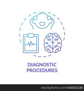Diagnostic procedures blue gradient concept icon. Pulmonary function test. Heart rhythm. Child health. Pediatric medicine abstract idea thin line illustration. Isolated outline drawing. Diagnostic procedures blue gradient concept icon