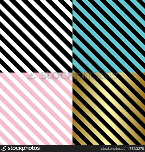 Diagonal Pattern . Classic diagonal lines pattern on black and white background. Vector design