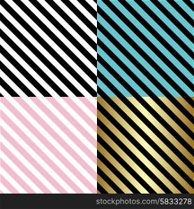 Diagonal Pattern . Classic diagonal lines pattern on black and white background. Vector design