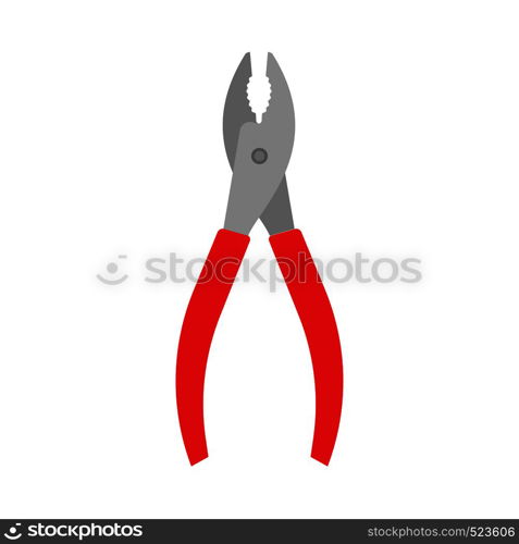 Diagonal pliers red wrench tools mechanic design vector icon. Manual carpenter power repair construction equipment