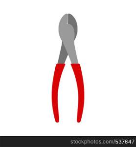 Diagonal pliers red wrench tools mechanic design vector icon. Manual carpenter power repair construction equipment