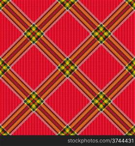 Diagonal seamless checkered shades of pink and other colors vector pattern as a tartan plaid. Checkered diagonal tartan fabric seamless pattern