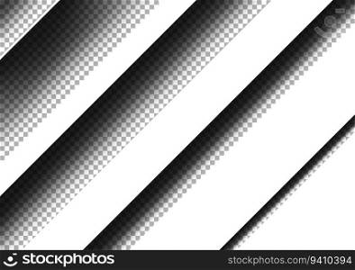 Diagonal Shaded Effect Simulating Layering - Dark Shadows on Checkered Pattern Background, Vector Illustration