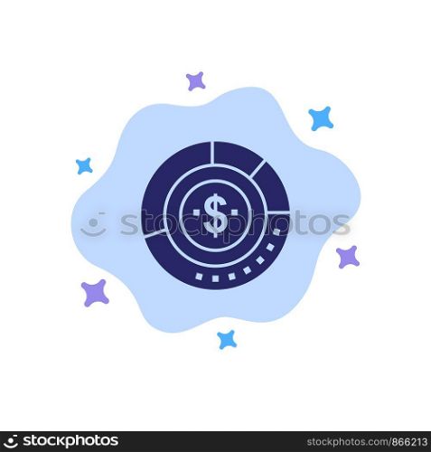Diagram, Analysis, Budget, Chart, Finance, Financial, Report, Statistics Blue Icon on Abstract Cloud Background
