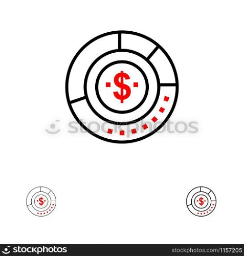 Diagram, Analysis, Budget, Chart, Finance, Financial, Report, Statistics Bold and thin black line icon set