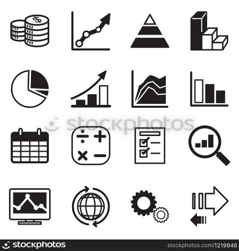 diagram and graphs icons set