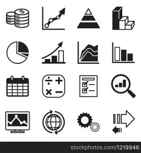 diagram and graphs icons set