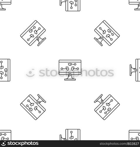 Diagram at monitor pattern seamless vector repeat geometric for any web design. Diagram at monitor pattern seamless vector