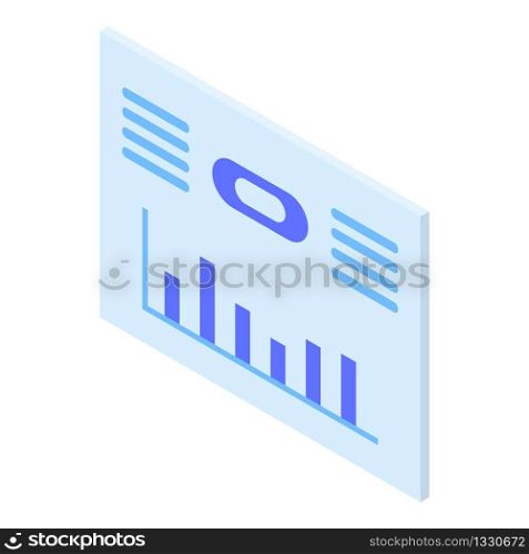 Diagram bar panel icon. Isometric of diagram bar panel vector icon for web design isolated on white background. Diagram bar panel icon, isometric style