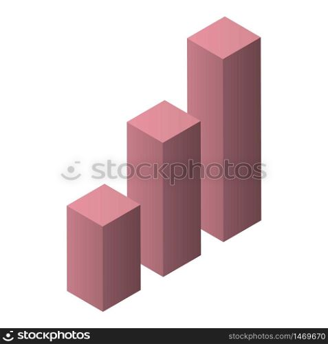 Diagram bars icon. Isometric of diagram bars vector icon for web design isolated on white background. Diagram bars icon, isometric style