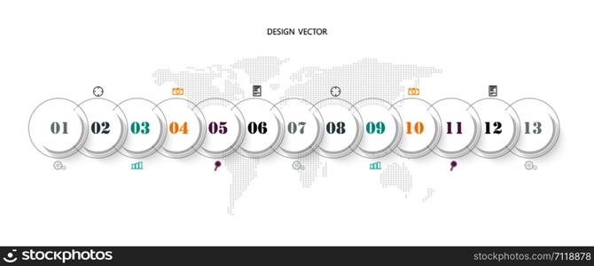 diagram Business and Education By Step 13 Stepsdesign vector illustration