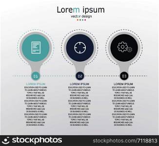 diagram Business and Education By Step 3 Steps design vector illustration
