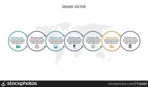 diagram Business and Education By Step 6 Stepsdesign vector illustration