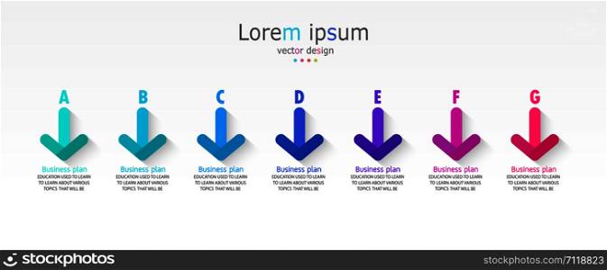 diagram Business and Education By Step 7 Steps design vector illustration