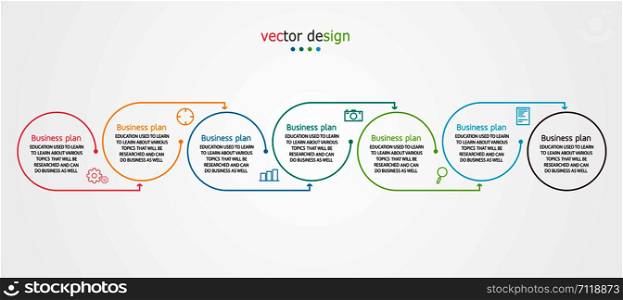 diagram Business and Education By Step 7 Stepsdesign vector illustration
