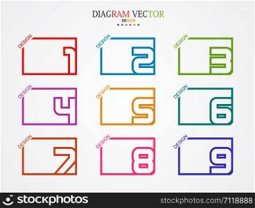 diagram Business and Education By Step 9 Stepsdesign vector illustration