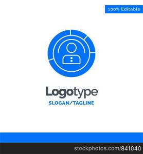 Diagram, Features, Human, People, Personal, Profile, User Blue Solid Logo Template. Place for Tagline