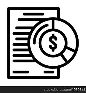 diagram money line icon vector. diagram money sign. isolated contour symbol black illustration. diagram money line icon vector illustration