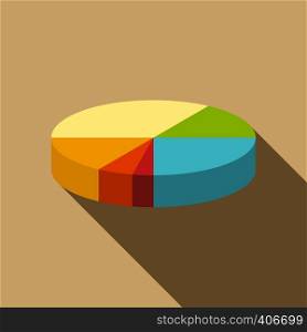 Diagram pie chart icon. Flat illustration of diagram pie chart vector icon for web design. Diagram pie chart icon, flat style