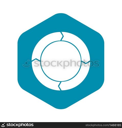 Diagram pie chart with arrows icon. Simple illustration of pie chart with arrows vector icon for web design. Diagram pie chart with arrows icon, simple style