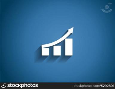 Diagramm Glossy Icon Vector Illustration on Blue Background. EPS10. Diagramm Glossy Icon Vector Illustration