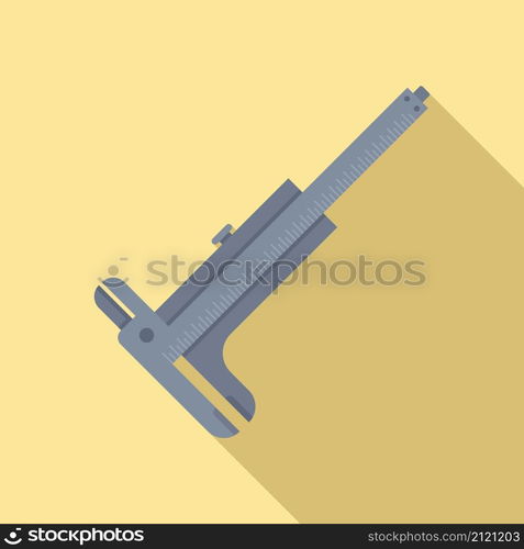 Dial caliper icon flat vector. Calliper tool. Micrometer scale. Dial caliper icon flat vector. Calliper tool