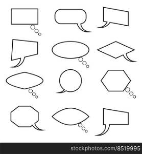 Dialog, chat speech bubble. Chat icon set. Vector illustration. stock image. EPS 10.. Dialog, chat speech bubble. Chat icon set. Vector illustration. stock image. 