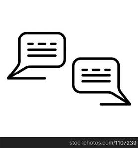 Dialog people chat icon. Outline dialog people chat vector icon for web design isolated on white background. Dialog people chat icon, outline style