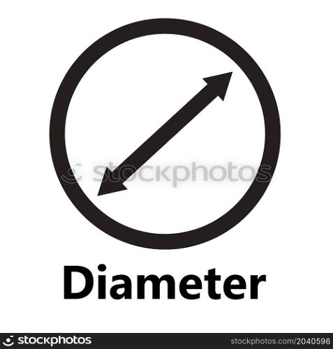 Diameter icon on white background. circle diameter sign. flat style.